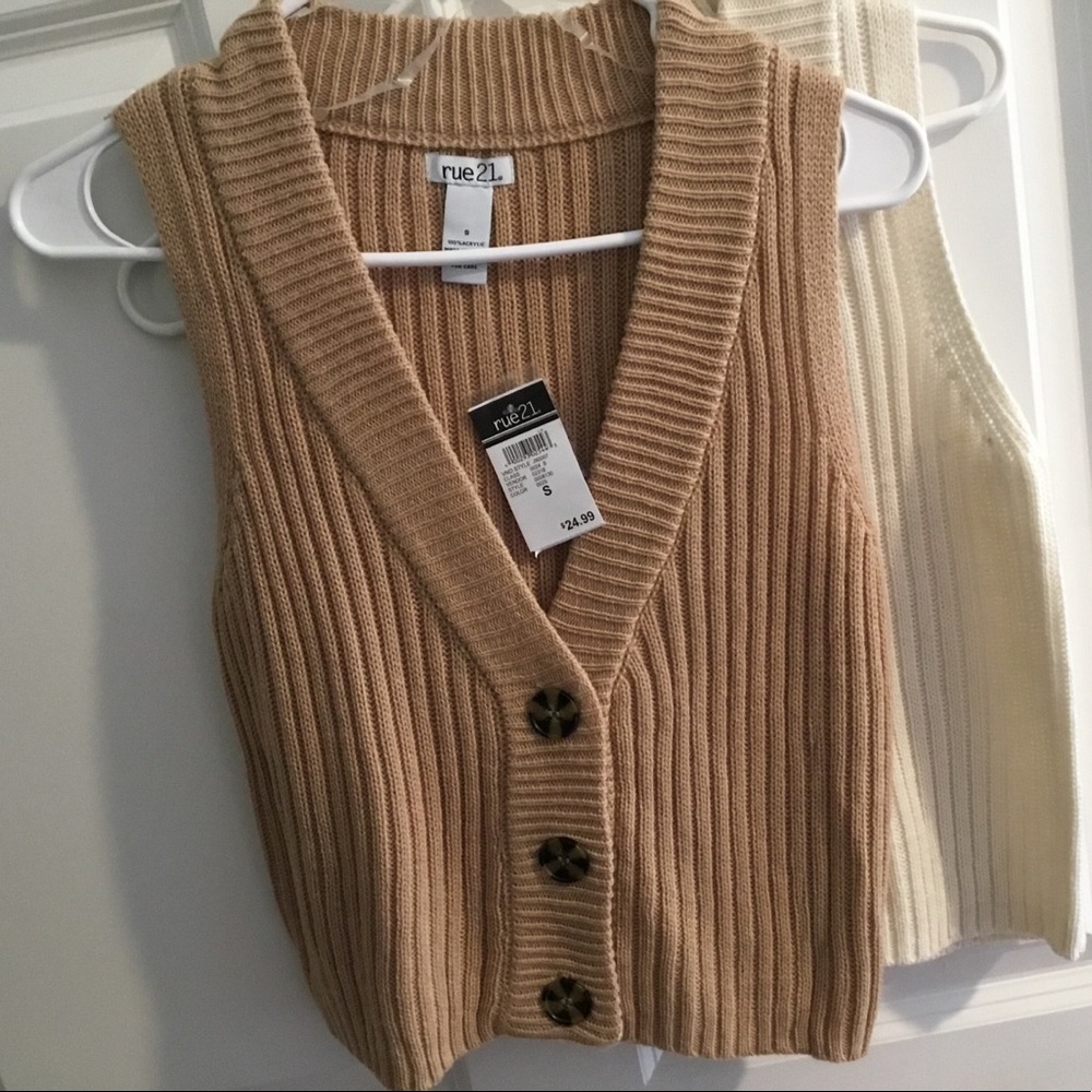 Small Vest, Tan and White Vest, 2 for the price of one
